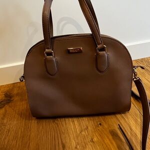 kate spade Brown Dome Satchel with Gold Hardware
